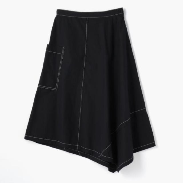 新品✨定価16500円  綿×ナイロン　上品なスカート  BLACK 大特価 2