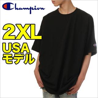 チャンピオン(Champion)の【新品】チャンピオン Tシャツ 黒 2XL USAモデル 大きいサイズ(Tシャツ/カットソー(半袖/袖なし))