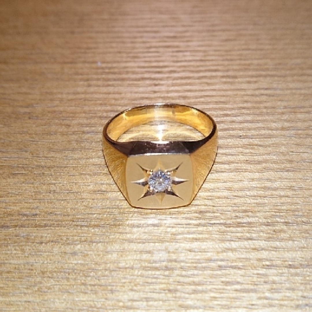 K18 印台 リング 22号 約14.5g ダイヤモンド 0.23ct 指輪の通販 K18 印台 リング 22号 約14.5g ダイヤモンド 0.23ct 指輪の通販