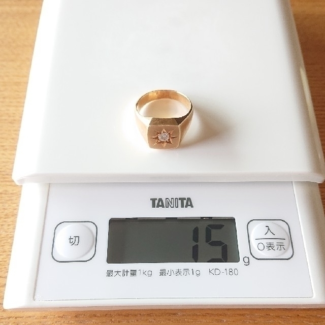 K18 印台 リング 18金 約14.5g ダイヤモンド 0.23ct 指輪