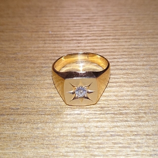 K18 印台 リング 18金 約14.5g ダイヤモンド 0.23ct 指輪(リング(指輪))