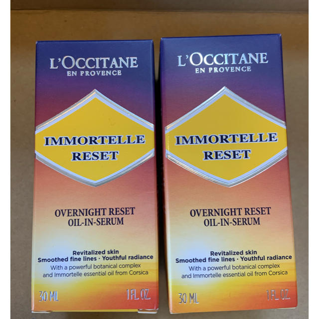 L'OCCITANE(ロクシタン)のL'OCCITANE イモーテル オーバーナイトリセットセラム 30mL 2個 コスメ/美容のスキンケア/基礎化粧品(美容液)の商品写真