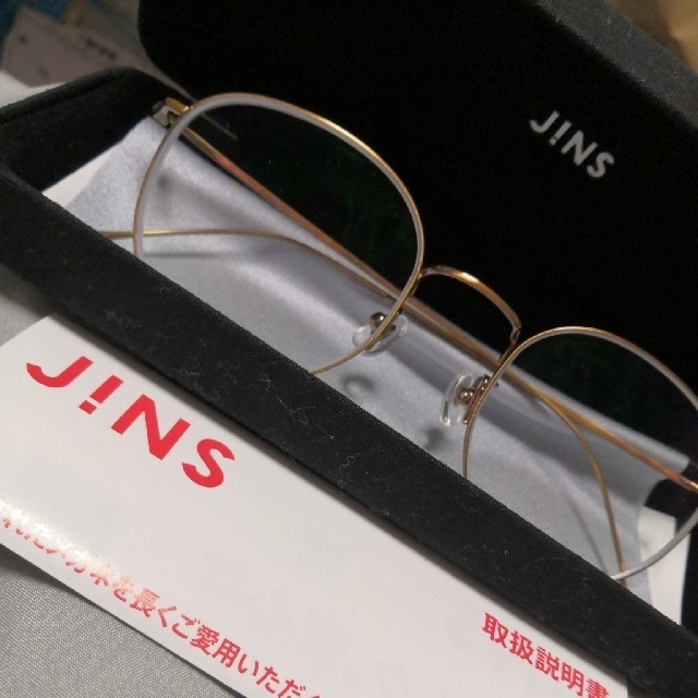 JINS(ジンズ)のジンズ　眼鏡　ゴールド　アンティーク　ボストン　細フレーム　クラシック　レア レディースのファッション小物(サングラス/メガネ)の商品写真