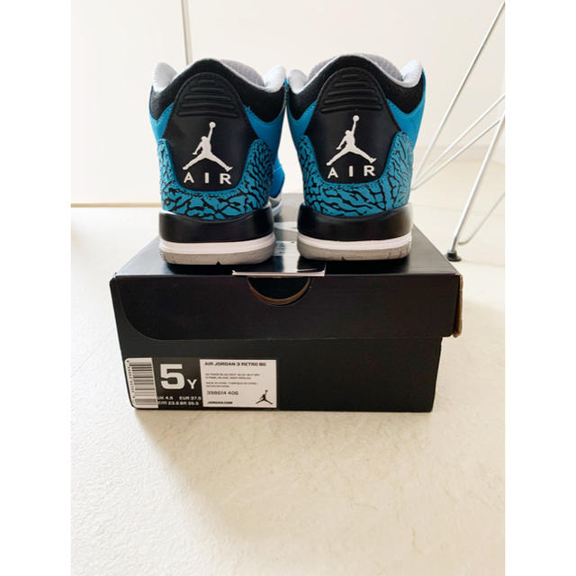 NIKE(ナイキ)の2013 NIKE AIR JORDAN 3 BGパウダーブルー 5Y 23.5 レディースの靴/シューズ(スニーカー)の商品写真