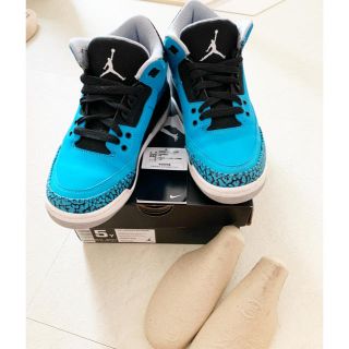 ナイキ(NIKE)の2013 NIKE AIR JORDAN 3 BGパウダーブルー 5Y 23.5(スニーカー)