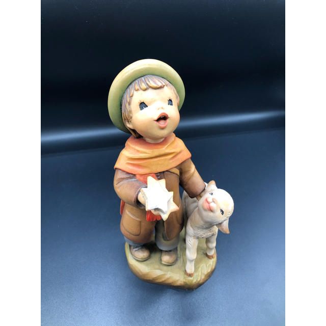 ANRI 木彫り 人形 26cm アンリ フィギュア フィギュリン 置物 置物
