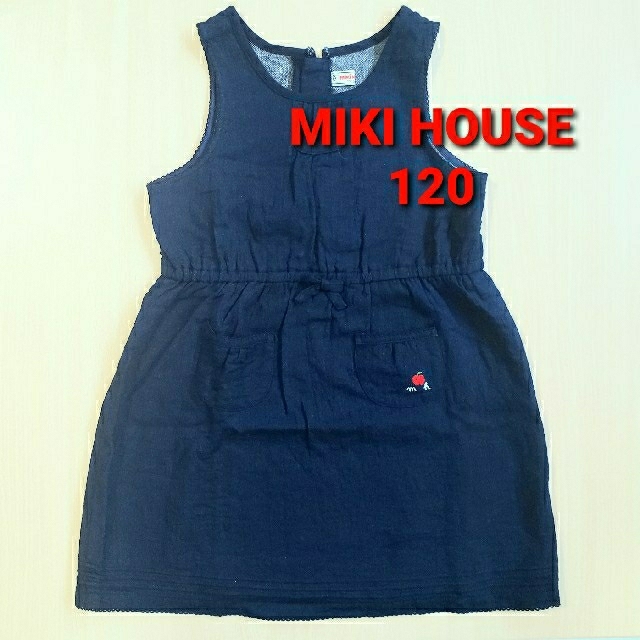 mikihouse(ミキハウス)のMIKI HOUSE⭐デニムワンピ120 キッズ/ベビー/マタニティのキッズ服女の子用(90cm~)(ワンピース)の商品写真