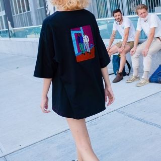 ユニクロ(UNIQLO)のリドムEMBROIDERY COLLABORATION　T-SHIRT黒ブラック(Tシャツ/カットソー(半袖/袖なし))