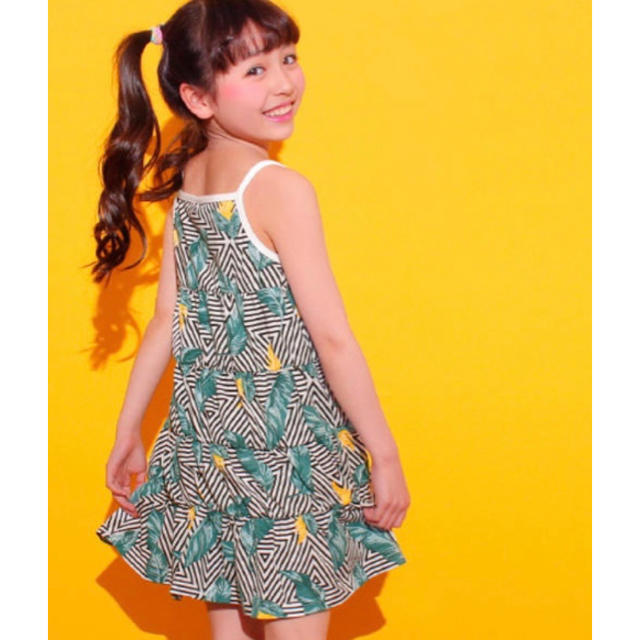 ANAP Kids(アナップキッズ)のリーフ柄ワンピース／アナップキッズ＆ガール（ANAP KIDS＆GIRL） キッズ/ベビー/マタニティのキッズ服女の子用(90cm~)(ワンピース)の商品写真