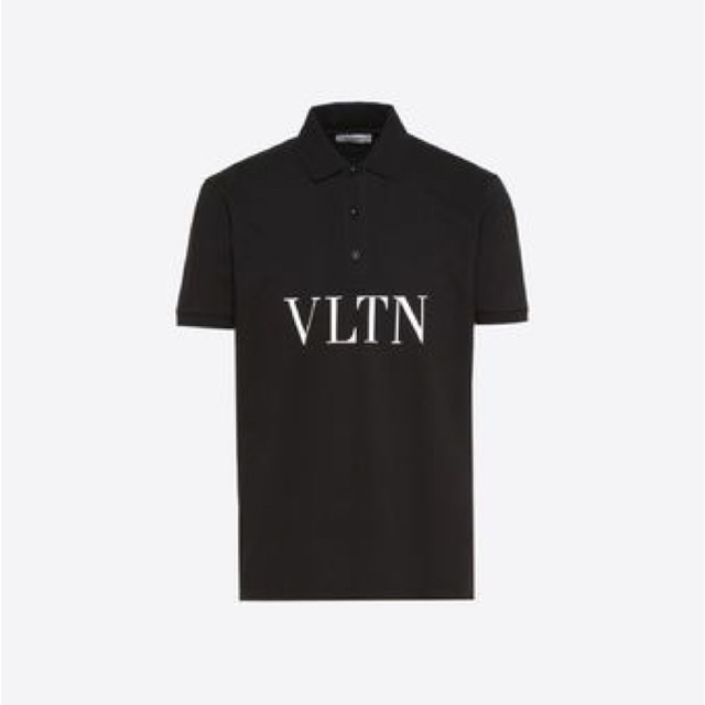 Tシャツ/カットソー(半袖/袖なし)VALENTINO VLTN ロゴ　ポロシャツ　M ブラック