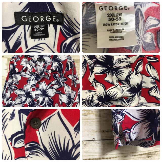 【GEORGE】レーヨン100% 総柄 アロハシャツ メンズのトップス(シャツ)の商品写真