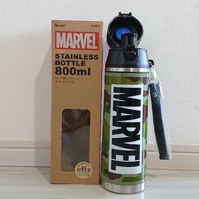 MARVEL(マーベル)のラスト❗ マーベル 新品 超軽量 ワンプッシュ ダイレクトボトル 800ml キッズ/ベビー/マタニティの授乳/お食事用品(水筒)の商品写真