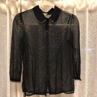 フォーエバートゥエンティーワン(FOREVER 21)の最終処分ドット柄シースルーブラウス (シャツ/ブラウス(長袖/七分))