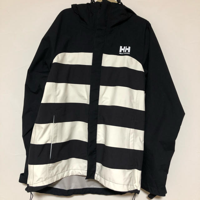 HELLY HANSEN マウンテンパーカー ボーダー 白灰