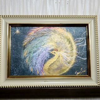 風水開運絵画*神秘月 虹色鳳凰 金運財運 全体運 愛情 縁 権力優雅