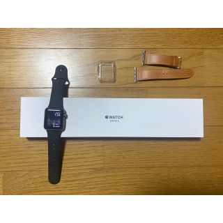 アップルウォッチ(Apple Watch)の【美品】Apple Watch series3 38mm  セット(腕時計(デジタル))