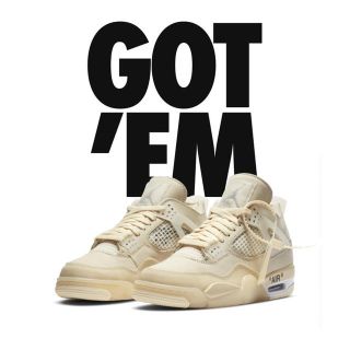 ナイキ(NIKE)のoff-white×NIKE AIR JORDAN4 "sail" 25.5cm(スニーカー)