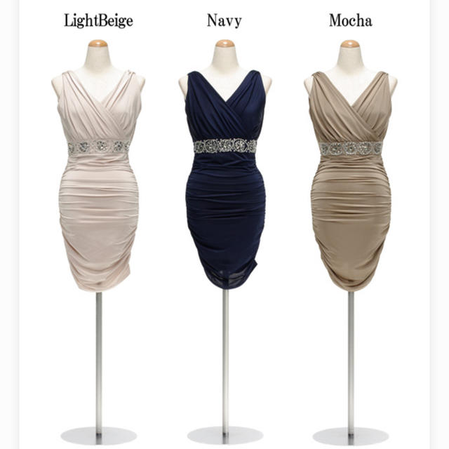JEWELS(ジュエルズ)のカシュクールタイト光沢ドレス レディースのフォーマル/ドレス(ミディアムドレス)の商品写真