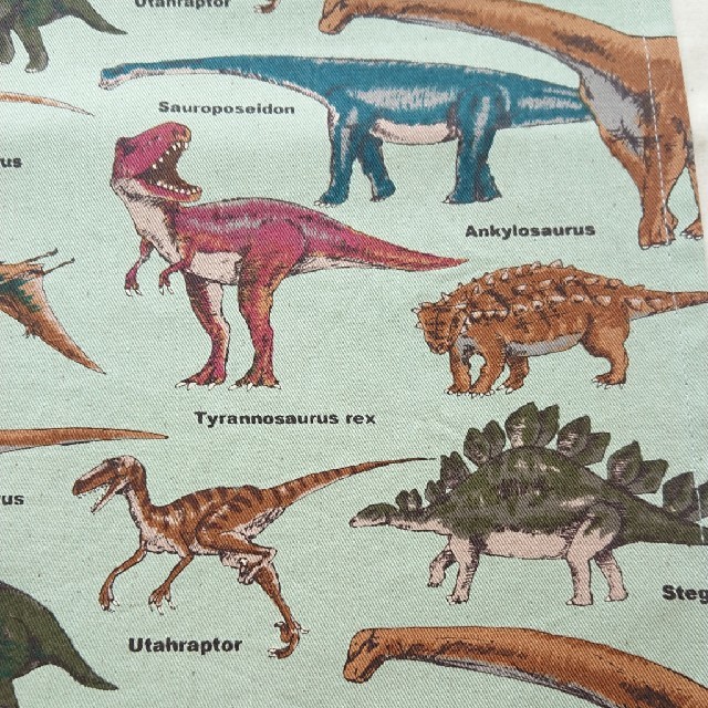 リアル恐竜柄 大判ランチョンマット 2枚セット 男の子 小学校 給食 Ｌサイズ ハンドメイドのキッズ/ベビー(外出用品)の商品写真