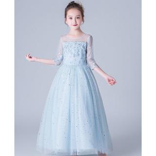 子供ドレス　ピアノ発表会　子供フォーマルドレス　女の子服　ライトブルー　150㎝(ドレス/フォーマル)