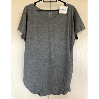 ユニクロ(UNIQLO)のUNIQLO ユニクロ　エアリズム　 Ｖネック　ロングTシャツ　S(Tシャツ(半袖/袖なし))