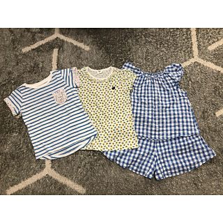 アカチャンホンポ(アカチャンホンポ)の夏服3枚セット　女の子110.100センチ(Tシャツ/カットソー)