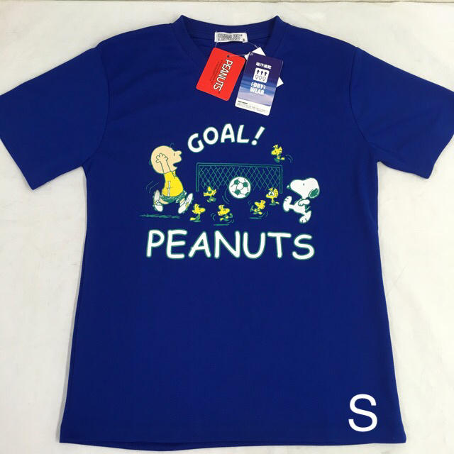 SNOOPY(スヌーピー)の新品 スヌーピー  ドライ (吸汗速乾) 半袖Tシャツ Vネック　S ブルー レディースのトップス(Tシャツ(半袖/袖なし))の商品写真