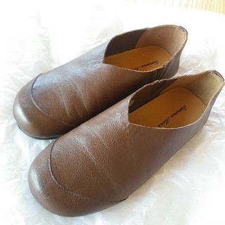 サマンサモスモス(SM2)のSM2 サマンサモスモス　レザースリッポン　靴　革　ナチュラル　リンネル(ローファー/革靴)