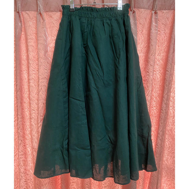 MAJESTIC LEGON(マジェスティックレゴン)のリネンフレアスカート　グリーン レディースのスカート(ロングスカート)の商品写真