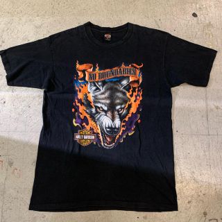 ハーレーダビッドソン(Harley Davidson)のFIRE WOLF HEAD TEE ブラック/ XL HELL VNTG(Tシャツ/カットソー(半袖/袖なし))