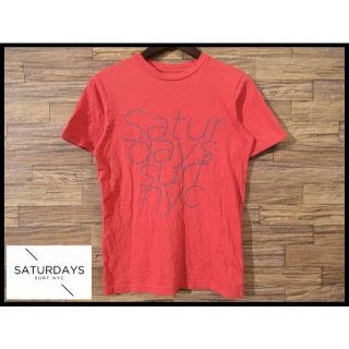 サタデーズサーフニューヨークシティー(SATURDAYS SURF NYC)のサタデーズサーフ 半袖 ロゴ プリント クルーネック Tシャツ ピンク XS(Tシャツ/カットソー(半袖/袖なし))