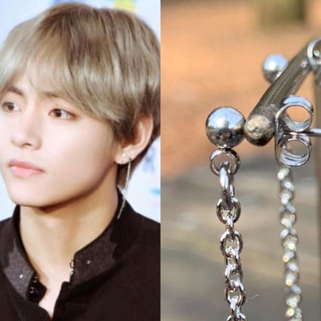 防弾少年団(BTS)(ボウダンショウネンダン)のチェーンピアス《テテ》BTS 防弾少年団 アクセサリー レディース メンズ レディースのアクセサリー(ピアス)の商品写真