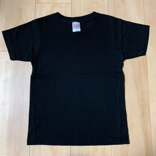 キッズ Tシャツ ブラック 無地 130cm(Tシャツ/カットソー)