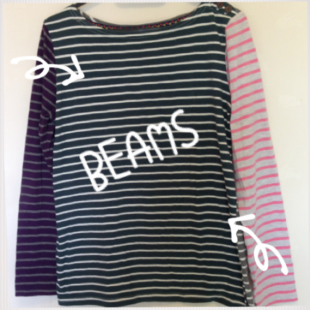 BEAMS(ビームス)のBEAMS HEART ボーダーロンＴ レディースのトップス(カットソー(長袖/七分))の商品写真