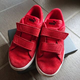 プーマ(PUMA)の新品同様PUMAプーマキッズ赤レッド男の子女の子(スニーカー)