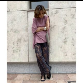 アメリヴィンテージ(Ameri VINTAGE)のアメリヴィンテージ　MEDI EMBROIDERY TULLE PANTS(カジュアルパンツ)