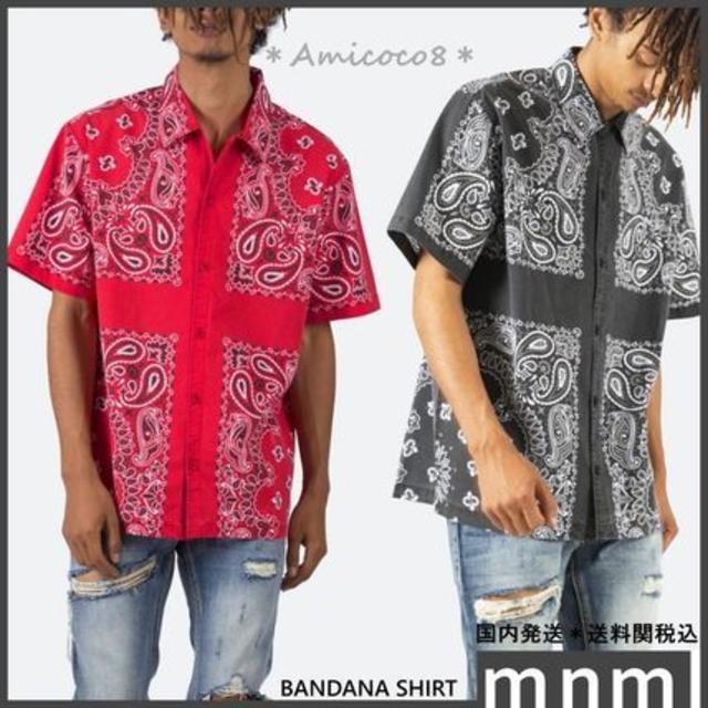 mnml　BANDANA SHIRT(L)RED 新品タグ付きトップス