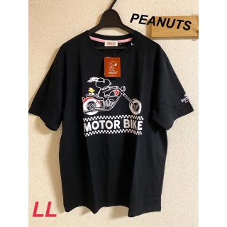 ピーナッツ(PEANUTS)の新品　メンズ　PEANUTS スヌーピー　プリント　Tシャツ　ブラック　LL(Tシャツ/カットソー(半袖/袖なし))