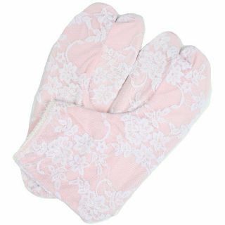 二重レース足袋　LLサイズピンク　地肌が透けない足袋　新品未使用(和装小物)