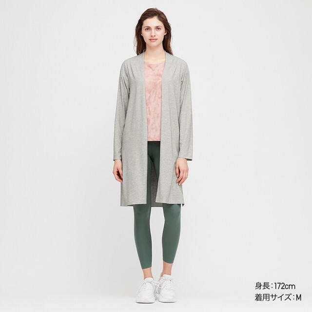 UNIQLO(ユニクロ)のユニクロ エアリズム シームレスUVカットロングカーディガン XL／グレー 新品 レディースのトップス(カーディガン)の商品写真