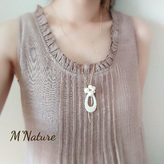 acryl marble✨cotton perl long necklace(ネックレス)