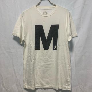 エム(M)のM エム ロゴTシャツ Mサイズ ホワイト 中古(Tシャツ/カットソー(半袖/袖なし))