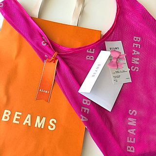 ビームス(BEAMS)の💗ビームス　BEAMS💗新品未使用✨メッシュエコバッグ　ショッキングピンク(エコバッグ)