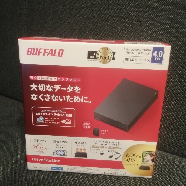 HD-LD4.0U3-BKA バッファロー外付けHDD 4TB
