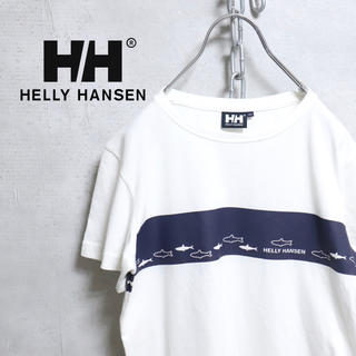 ヘリーハンセン(HELLY HANSEN)のHELLY HANSEN ヘリーハンセン Tシャツ さかな ホワイト 古着(Tシャツ/カットソー(半袖/袖なし))