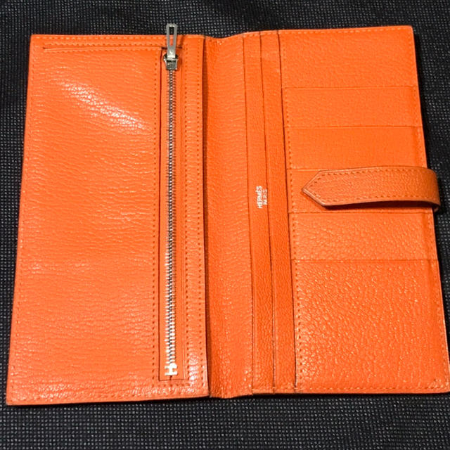Hermes - エルメス ベアン スフレ シェーブル 財布 SV金具 オレンジ Hermes - エルメス ベアン スフレ シェーブル 財布 SV金具 オレンジ