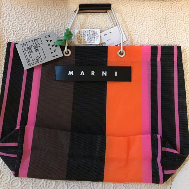 MARNI マルニ ストライプバッグ マルチピンク