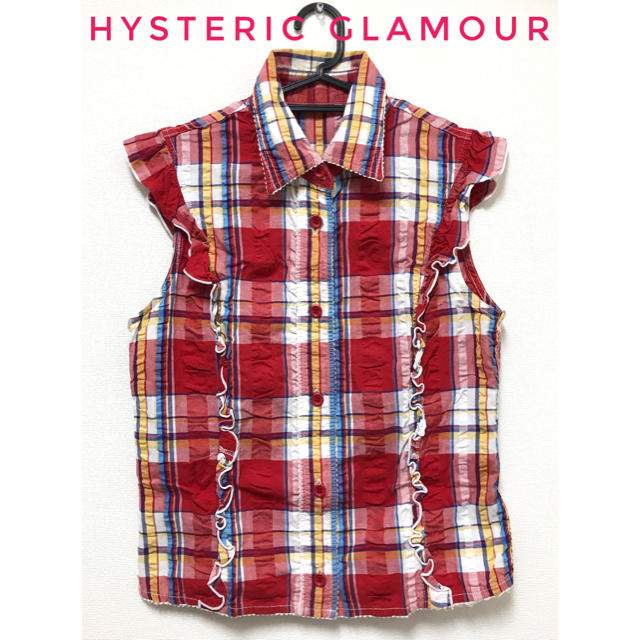 HYSTERIC GLAMOUR(ヒステリックグラマー)のヒステリックグラマー【美品】パフスリーブ チェック柄 ノースリーブ ブラウス レディースのトップス(シャツ/ブラウス(半袖/袖なし))の商品写真