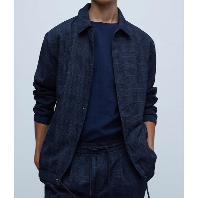 ZARA - ZARA ザラ 軽量 チェック柄シアサッカー地 コーチ ZARA - ZARA ザラ 軽量 チェック柄シアサッカー地 コーチ