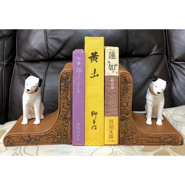 懐かしい昭和時代のレトロな商品⭐️日本ビクター /ニッパー犬 陶器製ブックエンド